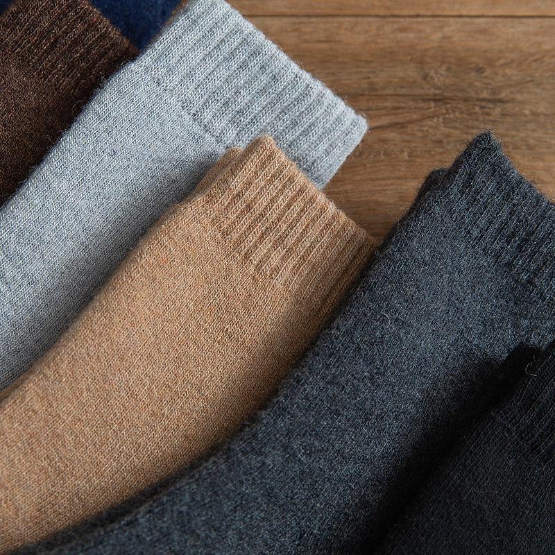 Ultra-Thick Men's Winter Wool Socks with Velvet-Lined Terry