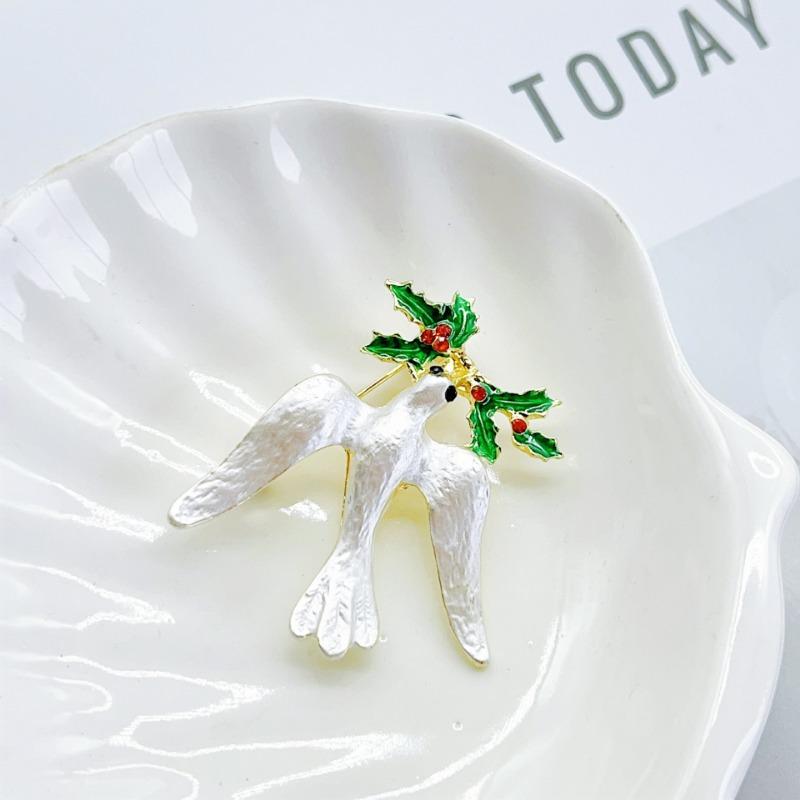 Peace White Dove Brooch Small-scale Collar Cover Accessory Anti-Glare Waist-Closure Button Pin Jewelry Brooch