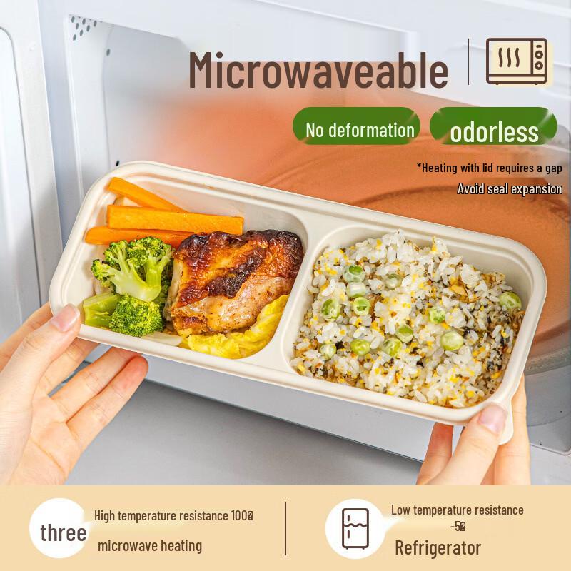 MEIDI 500ml Double Compartment Corn Starch Takeaway Box