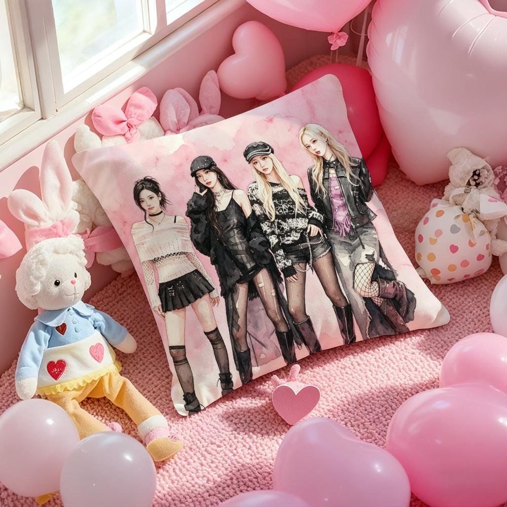 Kpop AAAaespaSS Cushion Cover Pattern Printed Pillowcase for Living Room Sofa Cushion Cover Bedroom Decor