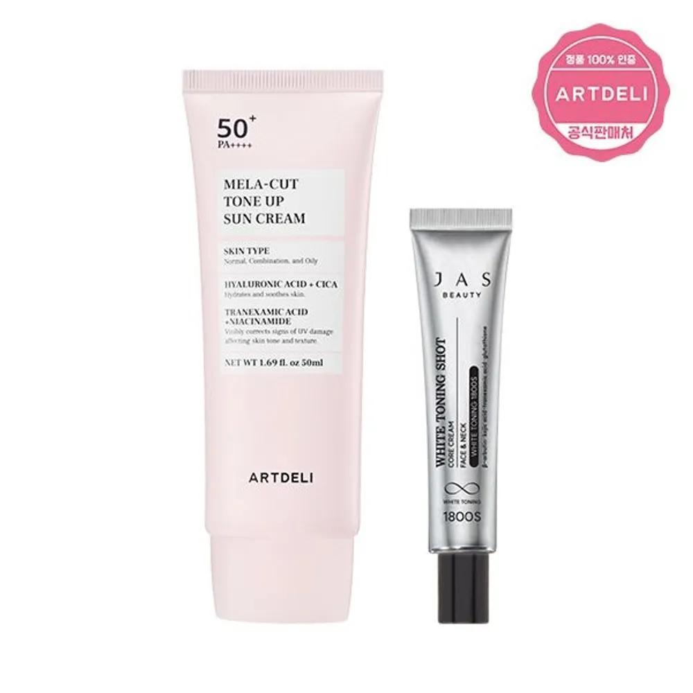 ARTDELI Melacut Tone-Up Sun Cream 50ml + JAS Toning Shot Dark Spot Cream 15ml