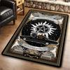 Mystical Supernatural Theme Area Rug, Celestial Occult Non-Slip Floor Mat, Washable Home Decor Carpet for Dorm Living Room