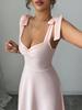 Elegant Strappy Solid Color Women's Long Dress for Spring-Summer