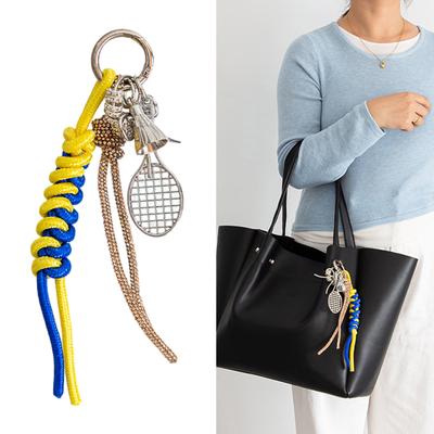 Braided Rope Phone Strap Stylish Keychain Badminton Golf Tennis and Butterfly Bag Charm Handmade Accessory for Handbag
