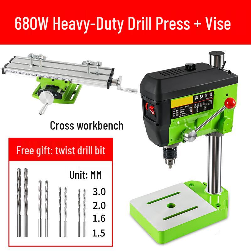 Mini 220V Multi-functional Drill Press & Milling Machine for Home & Industrial Use