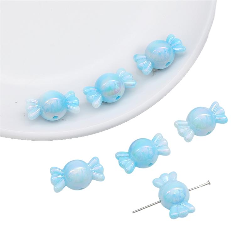 200Pcs Acrylic Beads Charms Solid Color Gradient Coated Beads For Bracelet Necklace Jewelry Making