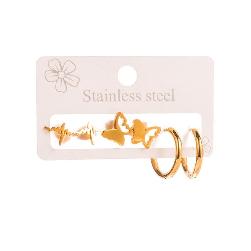 Kvinners stud øredobber Hjerteformet Creative Micro Sett Farge Zircon Overdreven Tilbehør Øredobber