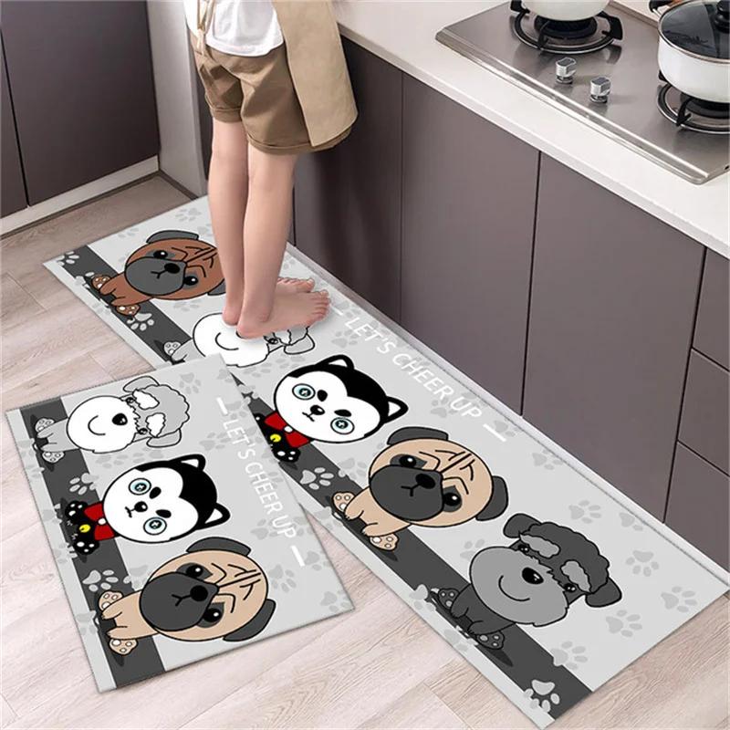 Cartoon Non-slip Soft Kitchen Mat Home Long Strip Kitchens Rug Set Entrance Doormat Washable Hallway Carpet Bath Living Room Rug