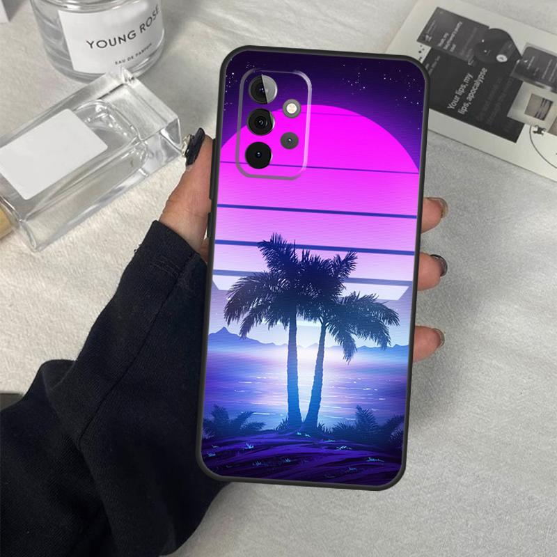 Retrowave Neon Palms Tree Case For Samsung Galaxy A54 A34 A14 A36 A56 A06 A13 A53 A32 A12 A22 A52 A35 A17 A16 A55 A15