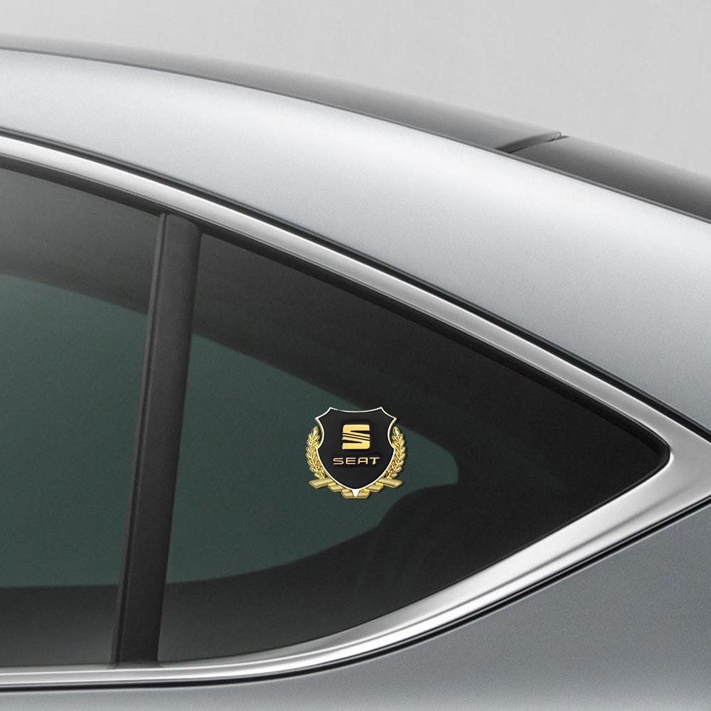 ydsh2 2Pcs Car Styling 3D Metal Logo Body Fender Side Window Wheat Ear Stickers For Seat FR Leon lbiza Ateca Arosa Exeo Cupra Toledo
