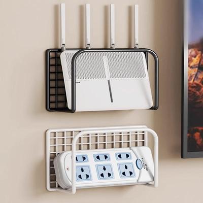 Nástěnný stojanový držák routeru s designem pro správu kabelů pro úložný box, držák a horní box, nevyžaduje vrtání, Wifi stojan