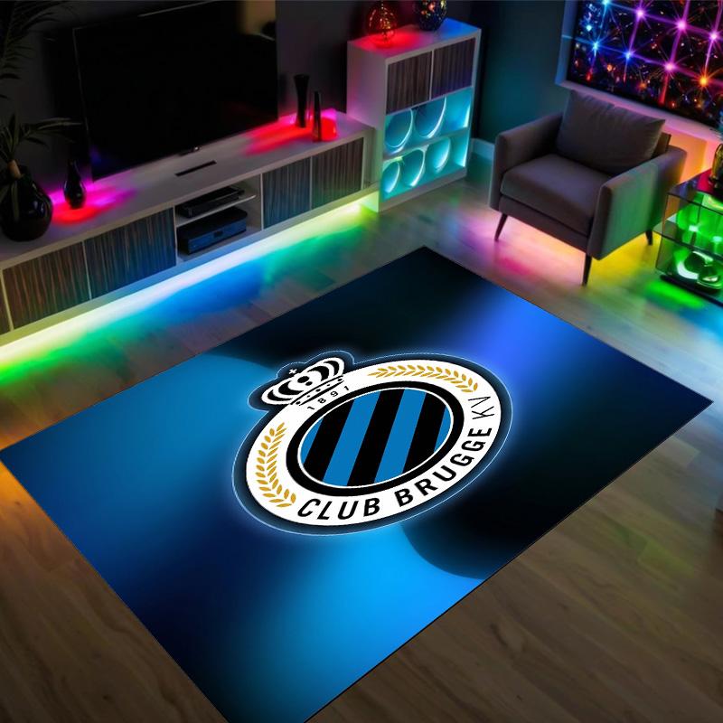 Club Brugge FC Design Tappeto in Velluto di Cristallo Accogliente Non?Tappeto Stampato Antiscivolo per Camera da Letto Soggiorno Ingresso