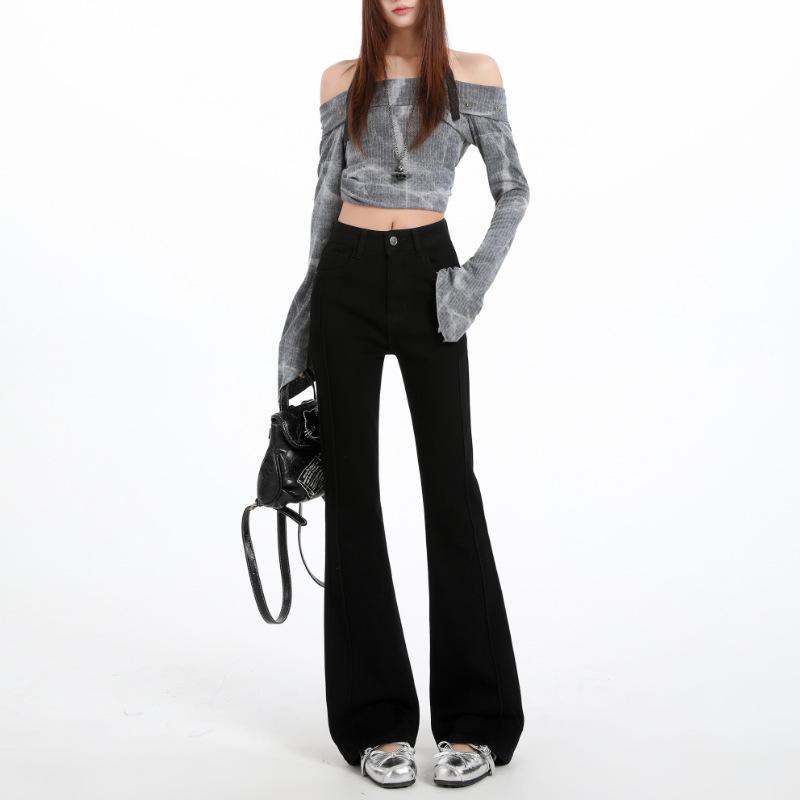 2026 American Retro High-Waisted Spicy Girl Flare Jeans - Women s Slimming Stretch Bell Bottoms L