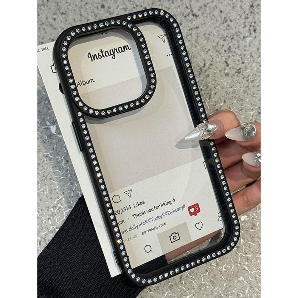 Luxury Transparent Diamond Jewelled Phone Case For iPhone 17 16 15 14 13 12 11 Pro Max Plus Air Glitter Bumper Back Cases Cover