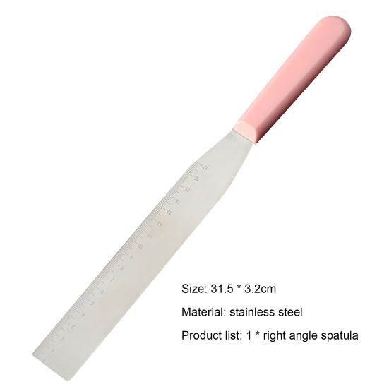 Non-stick Straight Icing Spatula Anti-slip Handle Stainless Steel Bread Bakery Butter Spatula for Household
