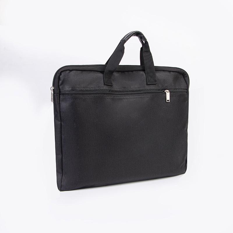 

Вместительная холщовая сумка-папка на молнии формата А4 - Многослойный портфель для документов для мужчин и женщин чёрный