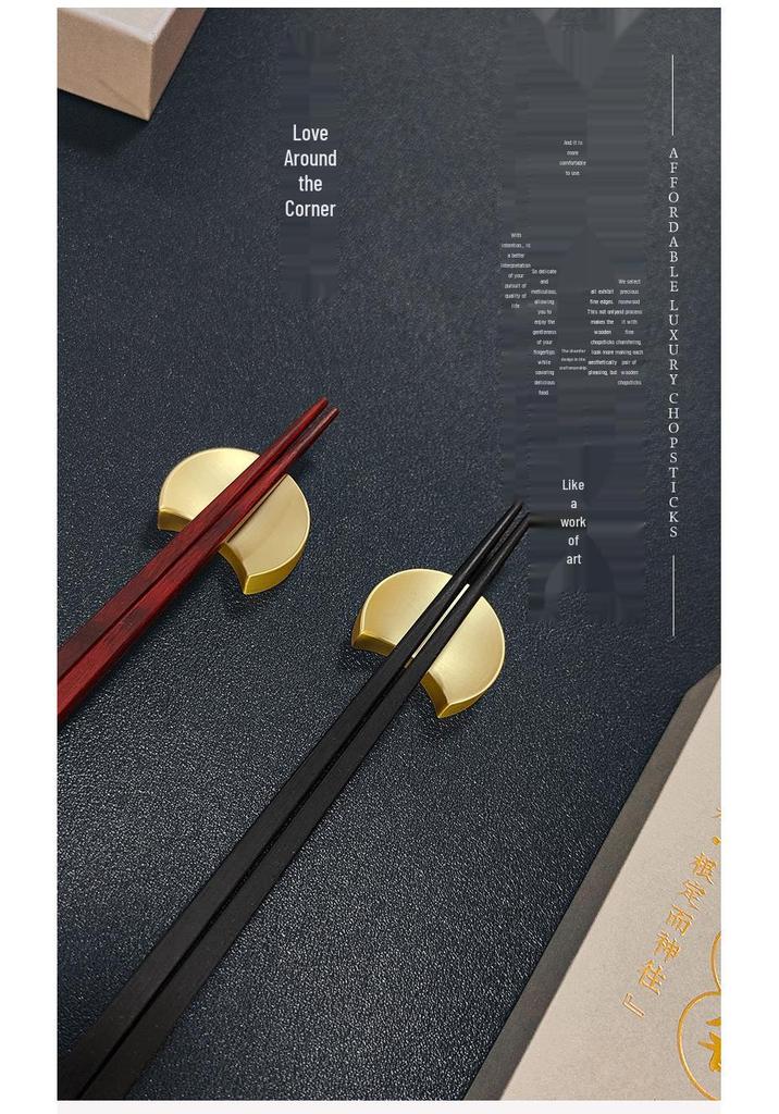 Japanese Light Luxury Rosewood Chopstick Set for One - Lacquer-Free & Wax-Free