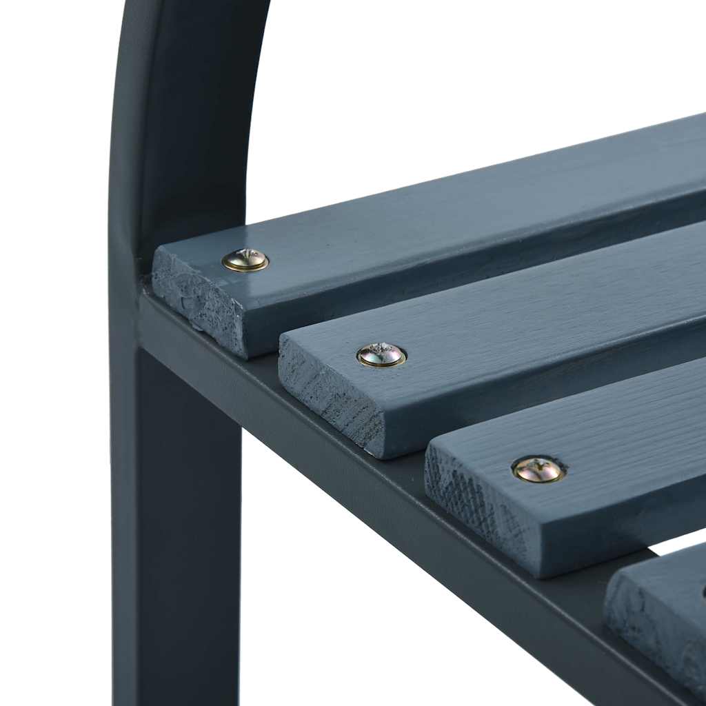 Garden Chairs 2 pcs Grey Pine Wood Powder Coated Steel