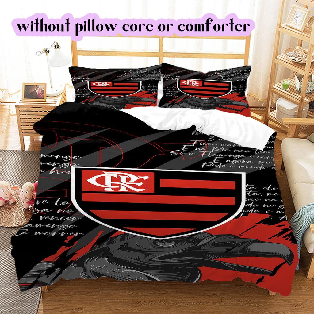 Flamengo Football Soccer Pattern Bedding,Quilt Set Quilt Cover Pillowcase Home Birthday Gift (1*duvet Cover+2*pillowcase,without Core)