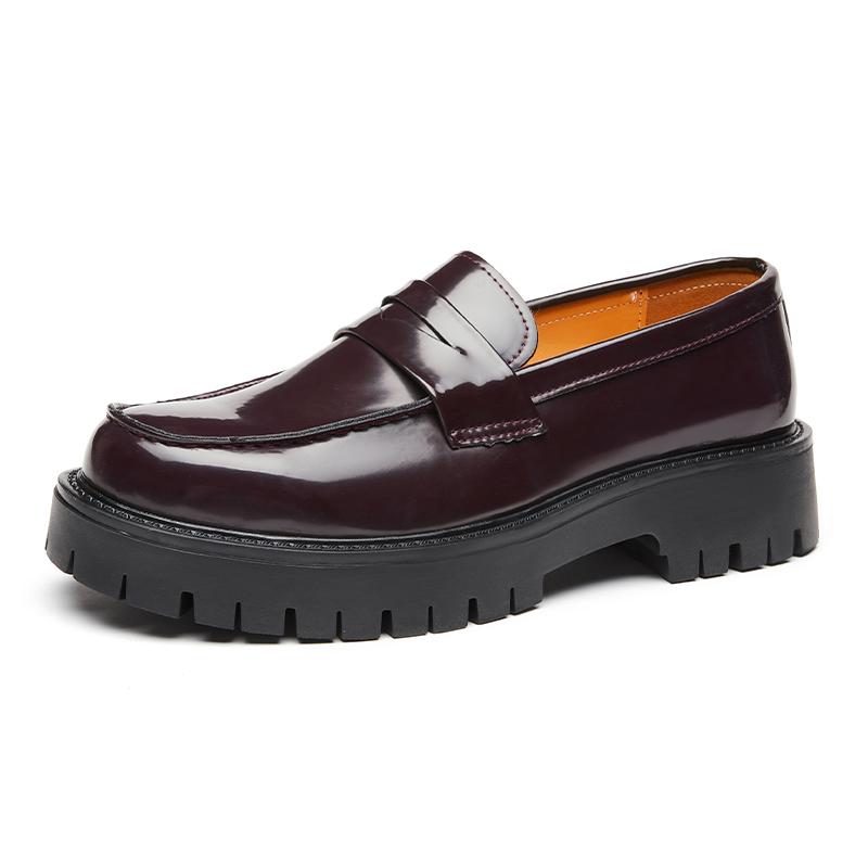 New Men`S Luxury Leather Shoes Thick-Soled
