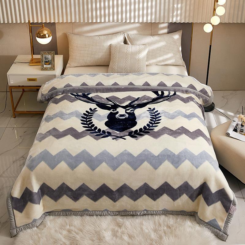 Winter Warm Double-layer Thick Raschel Blanket