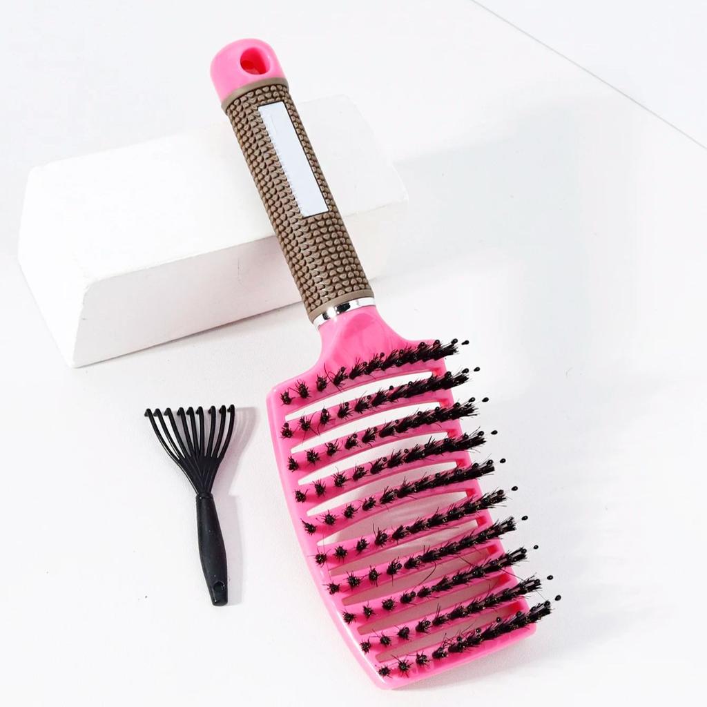 2er Kammset, Borsten großer gebogener Kamm und Reinigungszinken, gebogener belüfteter großer gebogener Kamm, Speziell für Echthaarperücken