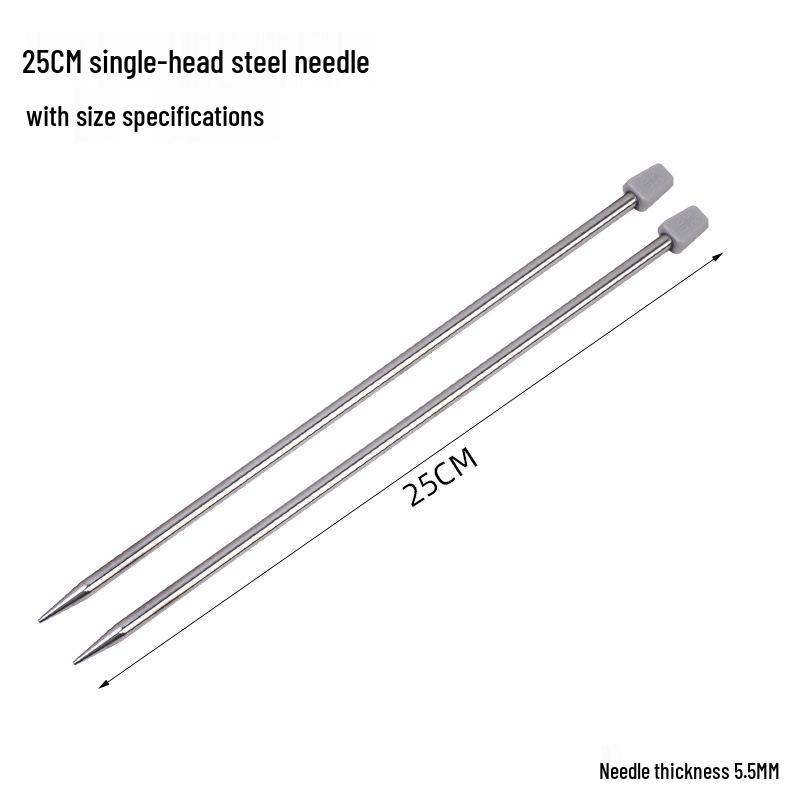 35cm Edelstahl Einspitzige Stricknadeln Set mit Stoppern