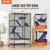 64.6" Metal Small Animal Cage 4-Tier Rolling Ferret Cage with Tray 3 Ramps