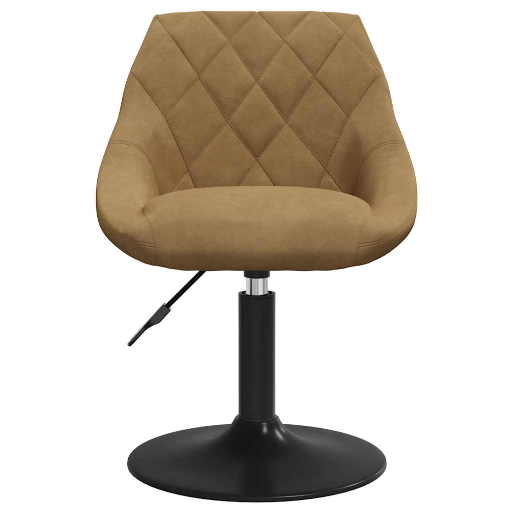 Vidaxl Dining Chair, Brown, Upholstered In Velvet