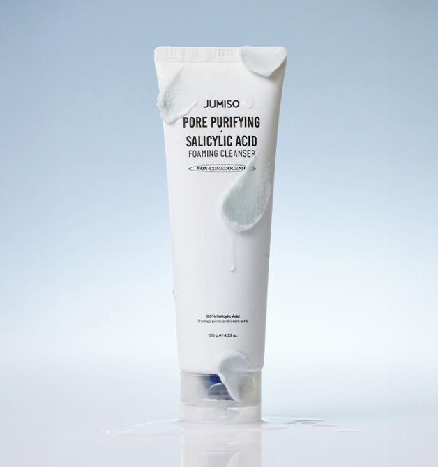 JUMISO Pore-Purifying Salicylic Acid Cleansing Foam 120ml – Deep Cleanser for Oily Skin