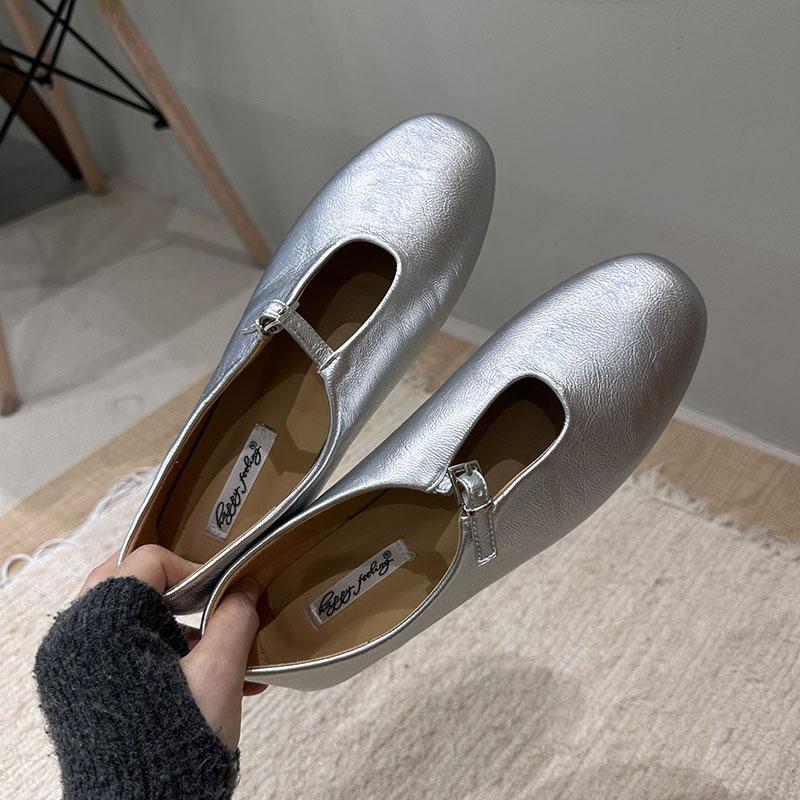 Fashion 2025 New Fashion Buckle Strap Ladies Mary Janes Flats Shoes Slip On Female Shallow Footwear Round Toe Women Flats With Shoes