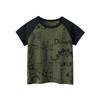 27kids Boys' Dinosaur Cartoon Raglan T-Shirt, 2025 Summer Collection.