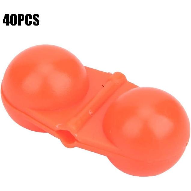 Fishing Rattles for catfishing,Double Rattle,40Pcs Portable ABS Double Rattle Sea Fishing Attractor Bell Beads Accessory for Luring Fish(red)