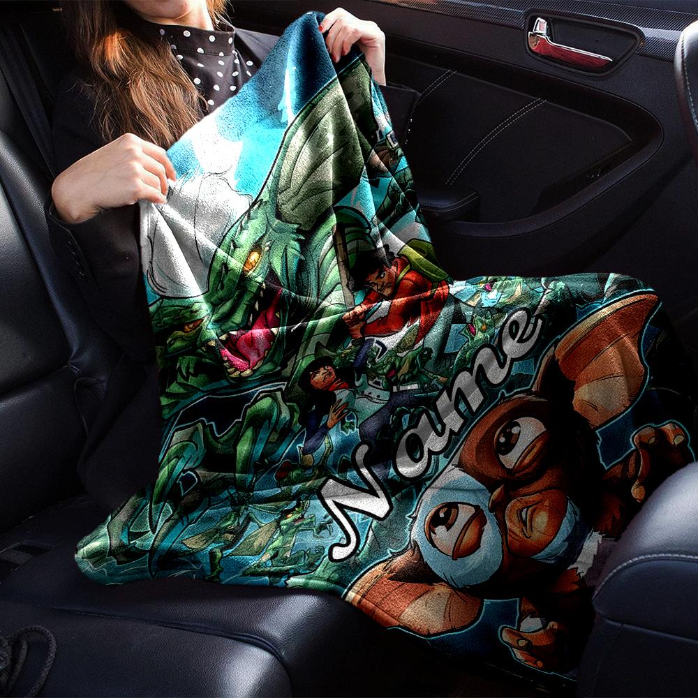 Customiz Name Personality Gremlins Blanket Soft &Warm Sofa Office Bed Travel Lunch Break Blanket, Gift Suitable All Seasons