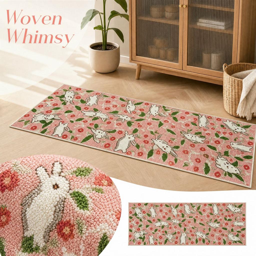 Decorative Woven Area for Living Room Bedroom Entryway Indoor Home Floor Decor