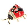 Ladybug Trinket Box Red Colored Enamel Crystal Hand Painted Rings Earrings Jewelry Storage Box Ornament