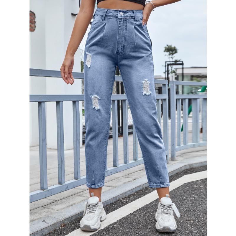 

Новые джинсы с высокой талией для похудения, прямые, свободные и широкие, брюки-папы для девочек L