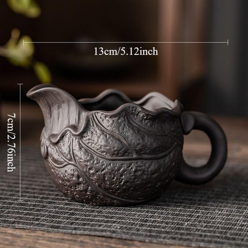 

160ml Purple Clay Lotus Leaf Fair Cup Chinese Lotus Seed Tea Dispenser Family Kung Fu Tea Set Teacup Tea Ceremony Accessories 160ml
