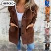 BITCED Women's Vintage Casual Solid Color Print Autumn Winter Long Sleeve POLO Neck Jacket Unique designs & Coats