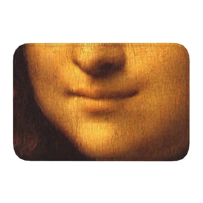 Personalized Classic Mona Lisa By Leonardo Da Vinci Doormat Mat Anti-Slip Painting Art Kitchen Bathroom Bedroom Rug Carpet