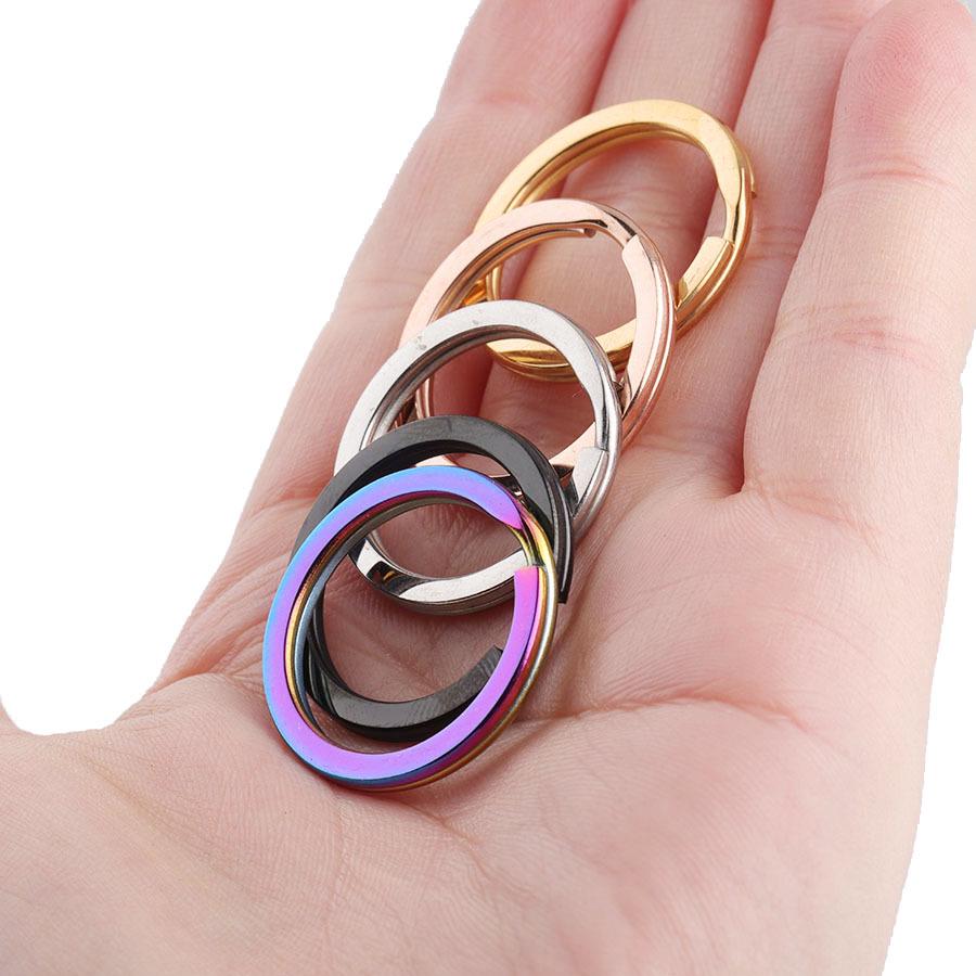 Mirror Stainless Steel Key Ring Set: 2.5x25mm & 2.5x30mm Flat Rings, DIY Accessories
