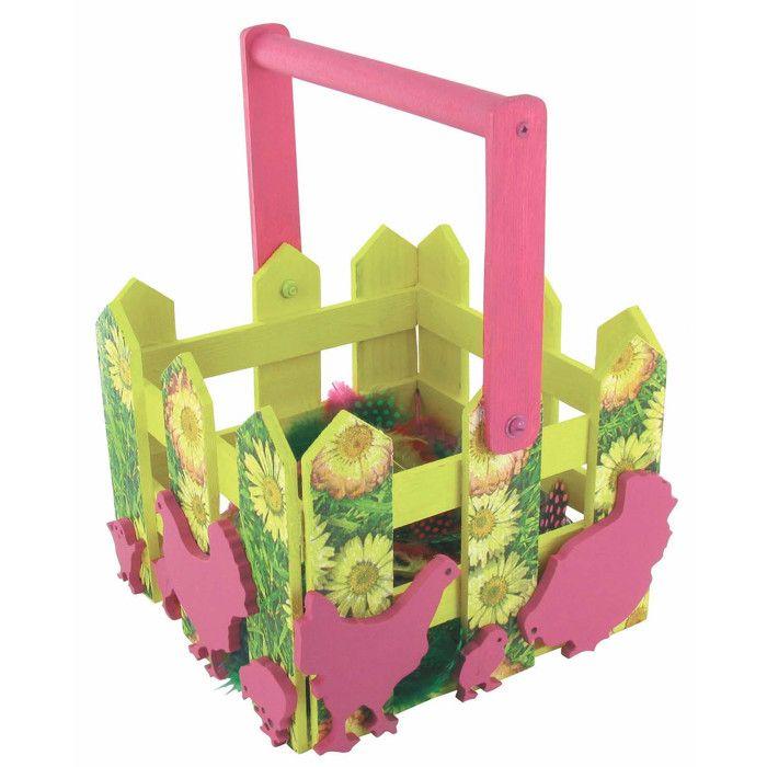 Panier ajouré en bois 17,5 x 17,5 x 14 cm