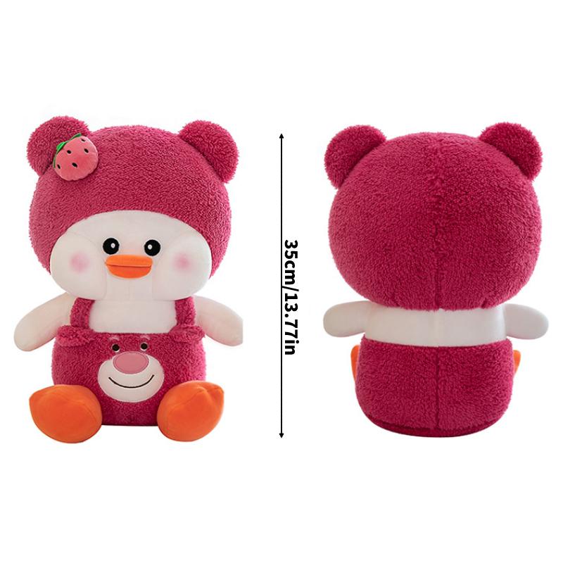 

Duck Strawberry Plush Toy Bear Doll Girl Sleeping Companion Home Decoration 35cm/13.77in