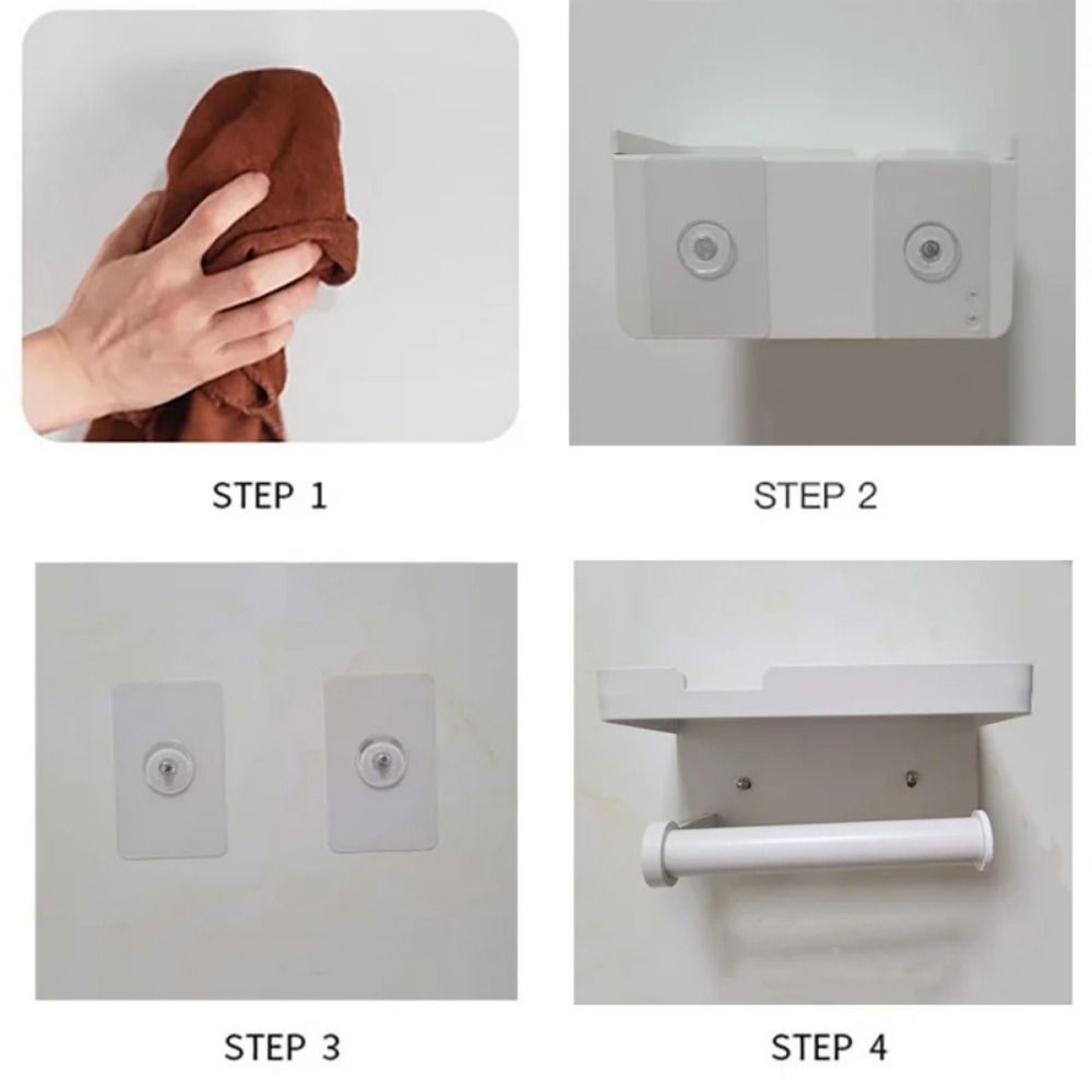 Rustproof Tissue Rack Aluminum Zinc Zinc Alloy Dual Roll Dispenser Sturdy Paper Roll Storage Shelf Apartment