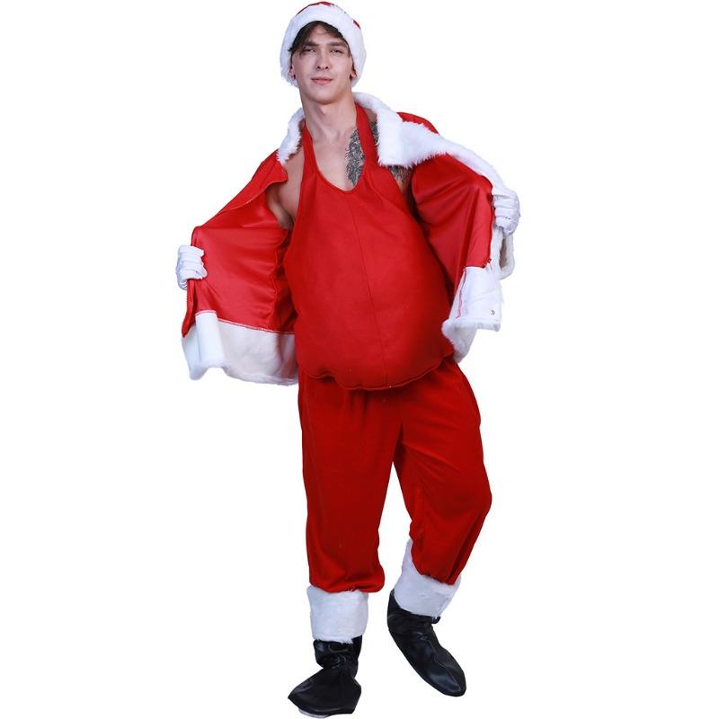 Christmas Stage Makeup Performance Accessories Costumes Men and Women Santa Claus Fake Belly Dress Up Props