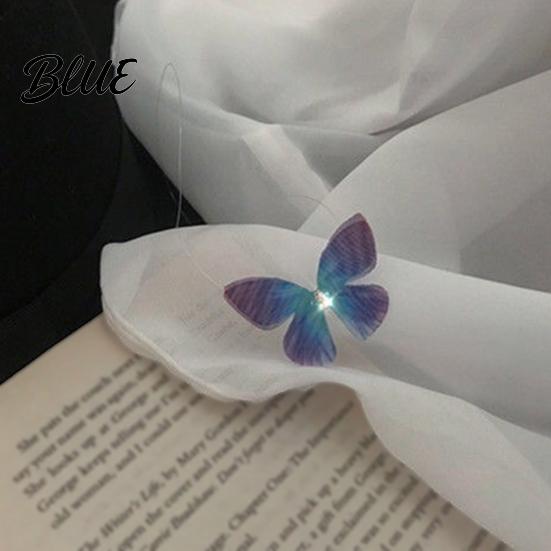 Simulated Butterfly Pendant Choker Necklace Boho Invisible Chain Fairy Trendy