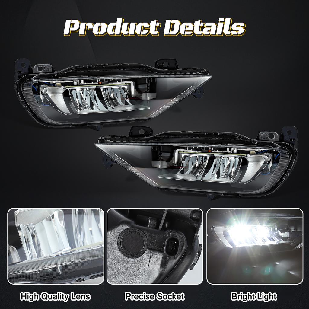 Frameless Fog Lamp For Volvo XC60 XC90 S90 V90 2018-2025 Daytime Running Light LED Front Fog Driving Light 32337364 32337365 12V