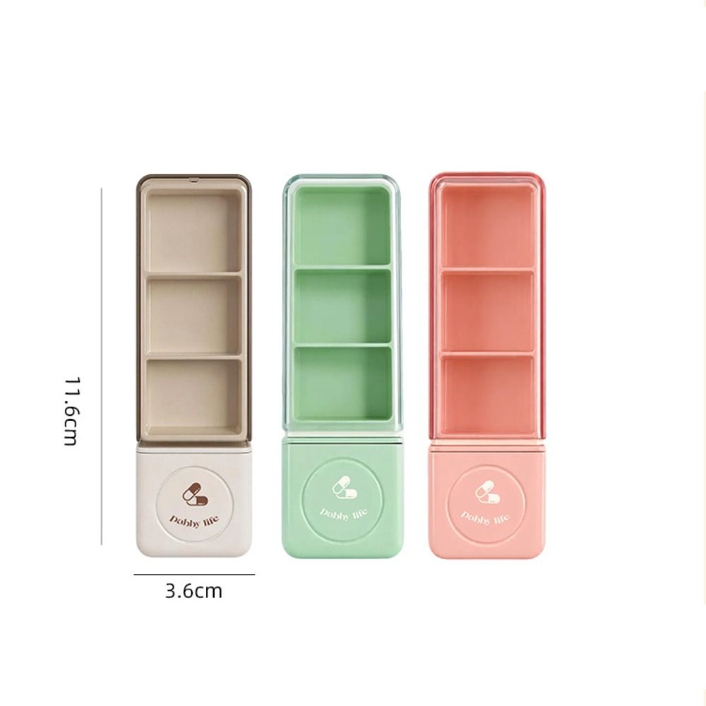 3 Compartment Pill Organizer 2-IN-1 Drug Tablet Organizer Durable Pill Box Splitters