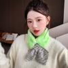 Knitted Fabric Faux Fur Scarf Cross Tie Winter Neck Scarf New Wrist Cuff  Daily Outfits