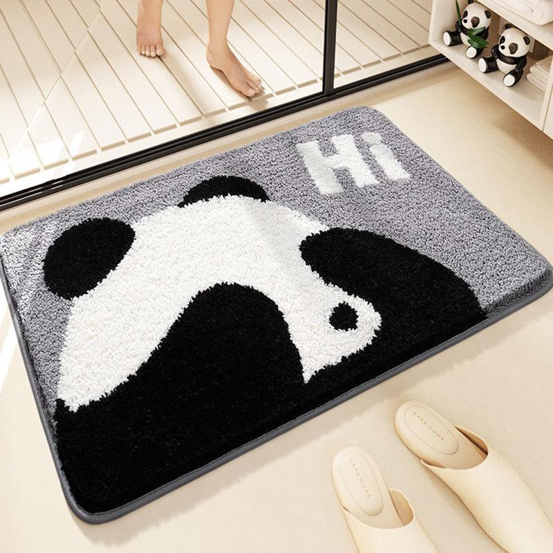 

Toilet Imitation Cashmere Floor Mat Cartoon Red Panda Toilet Moisture-wicking Soft Foot Mat Home Bathroom Slip-resistant Mat 40 * 60cm